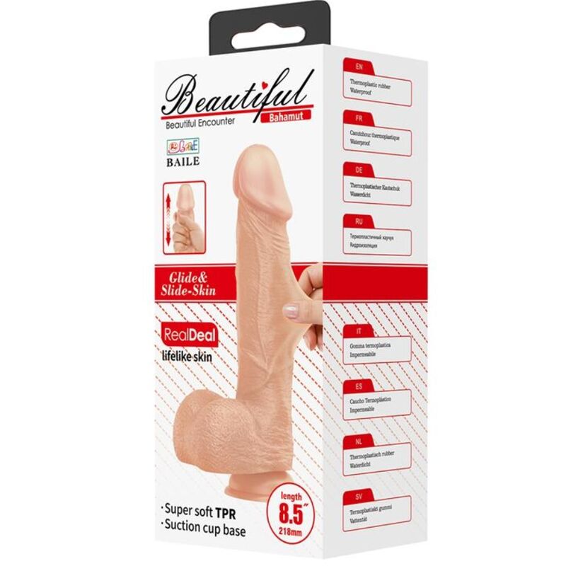 BAILE - SCHÖNE BEGEGNUNG BAHAMUT REALISTISCHER FLEXIBLER DILDO 21,8 CM NATÜRLICH