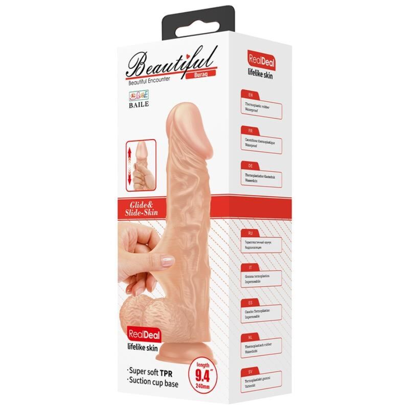 BAILE - SCHÖNE BEGEGNUNG BURAQ REALISTISCHER FLEXIBLER DILDO 24 CM NATÜRLICH