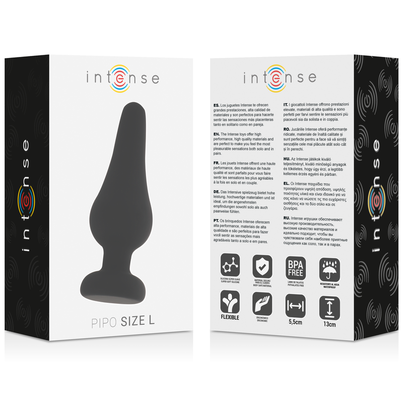 INTENSE - PIPO L SILIKON-ANALPLUG SCHWARZ 13 CM