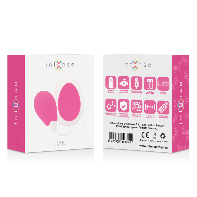 INTENSE - JAN EGG VIBRATOR MIT PINKER FERNBEDIENUNG