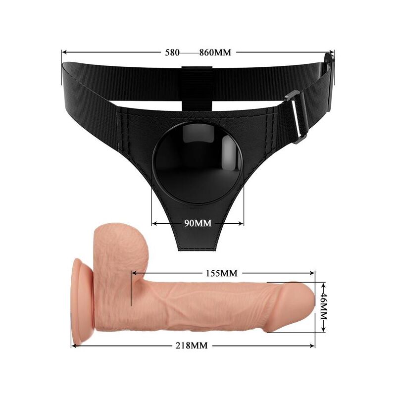 Slip Harness Universal Harness mit Jerry Dildo 21,8 cm natur