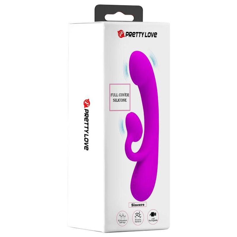 PRETTY LOVE – Silikon-Vibrator und Klitorisstimulator, Silikon, SINCERE PURPLE