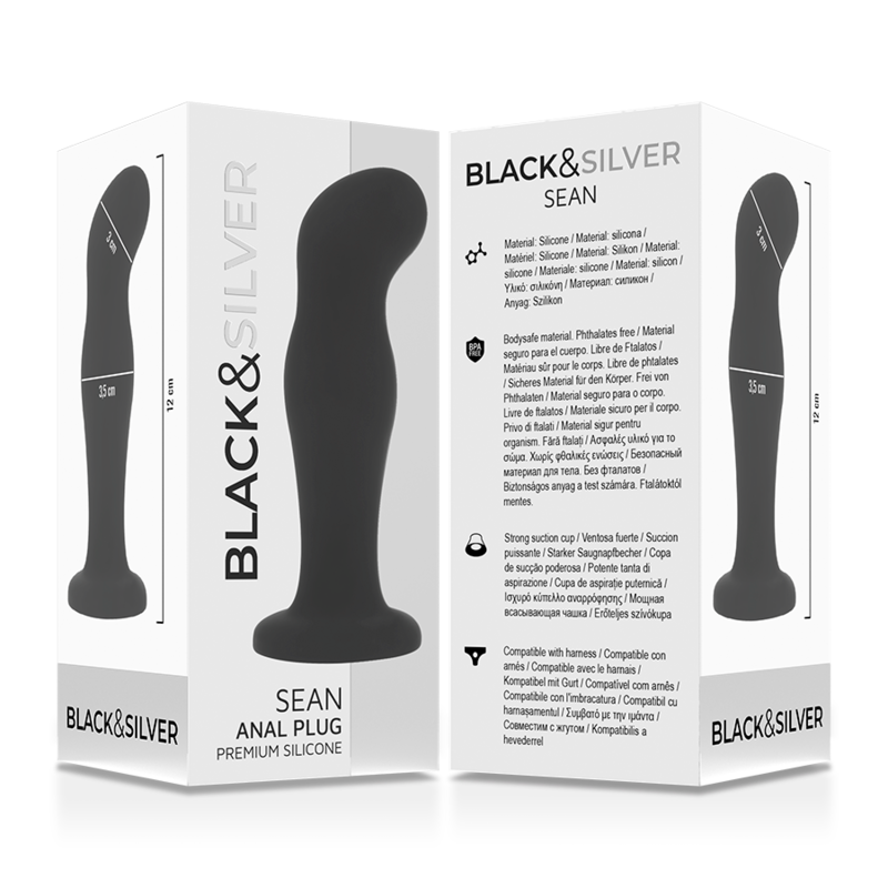 SCHWARZ &amp; SILBER – SEAN PREMIUM SILIKON-ANALPLUG SCHWARZ