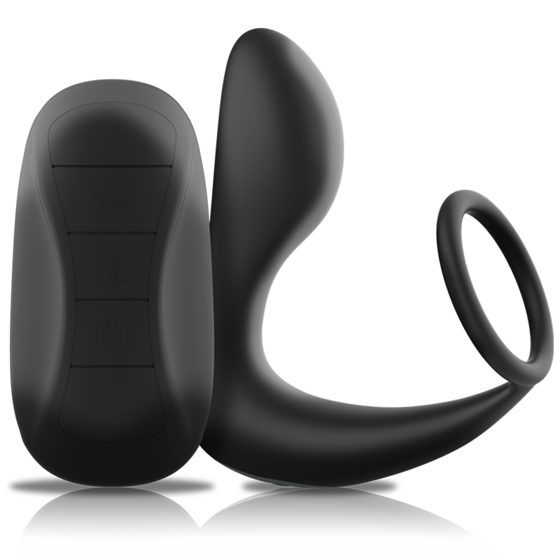 BLACK&amp;SILVER - Analmassagegerät mit Fernbedienung, wiederaufladbar, schwarzes Silikon