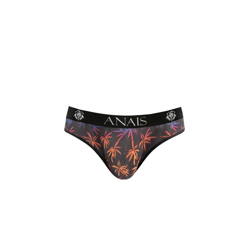 Avant du slip Chill taille XL d'Anais Men posé à plat avec ceinture au logo lion