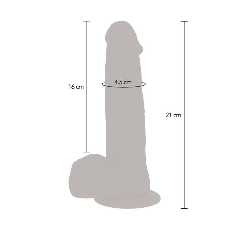 Vibrierender Dildo aus Haut mit rotierenden Kugeln