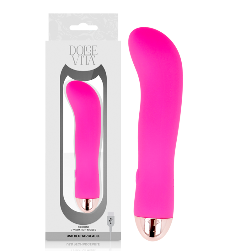 DOLCE VITA - WIEDERAUFLADBARER VIBRATOR, ZWEI ROSA LICHTER, 7 GESCHWINDIGKEITSSTUFEN