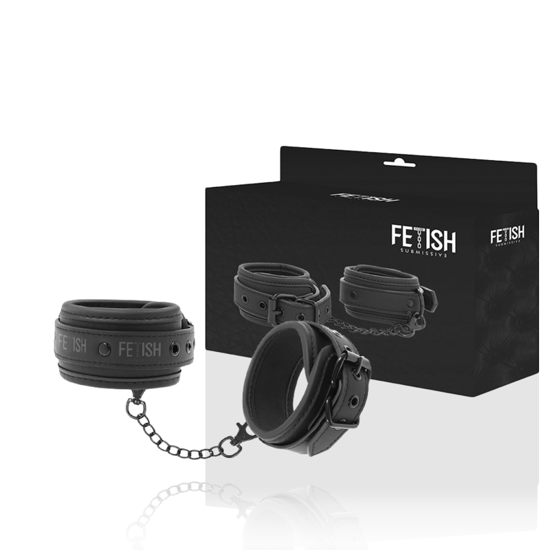 Fetisch-Submissive - Vegane Leder-Fußkettchen mit Nopren-Futter