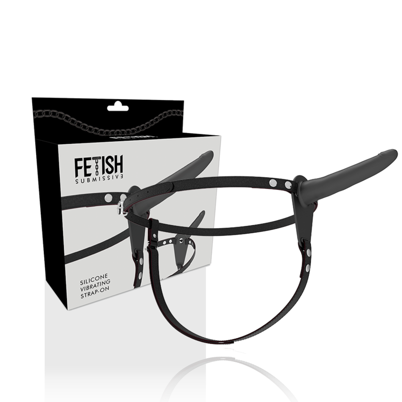 Fetisch-Unterwürfigkeitsgeschirr - Schwarzer Silikon-Vibrator 15 cm