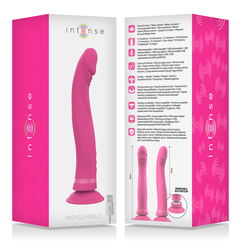 INTENSIV - PINKER SILIKONVIBRATOR DILDO MICHELANGELO