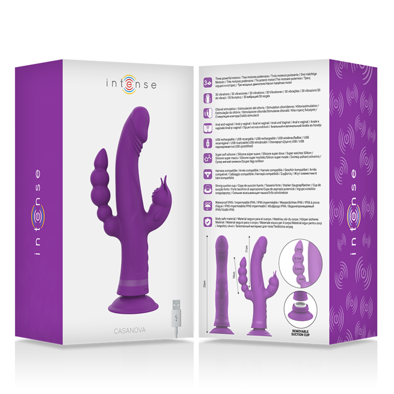 Casanova Rabbit Dreifachmotor-Vibrator aus lila Silikon