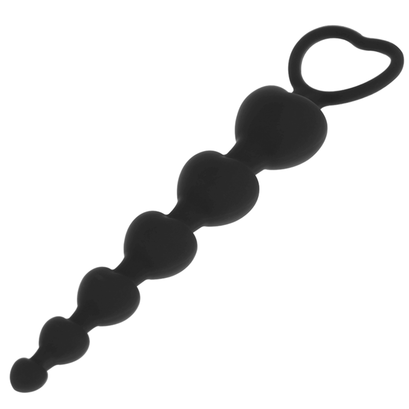 SCHWARZ &amp; SILBER - MILA ANAL HERZKETTE 18 CM