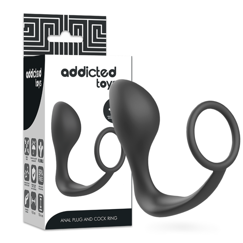 ADDICTED TOYS – ANALPLUG MIT SCHWARZEM SILIKONRING