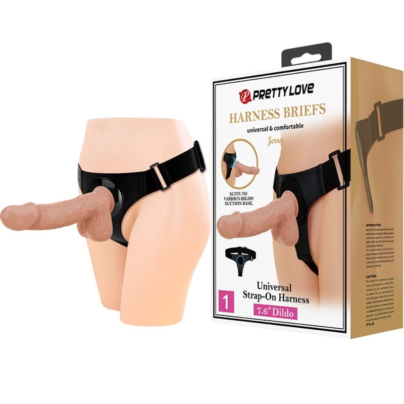 Slip Harness Universal Harness mit Jerry Dildo 21,8 cm natur
