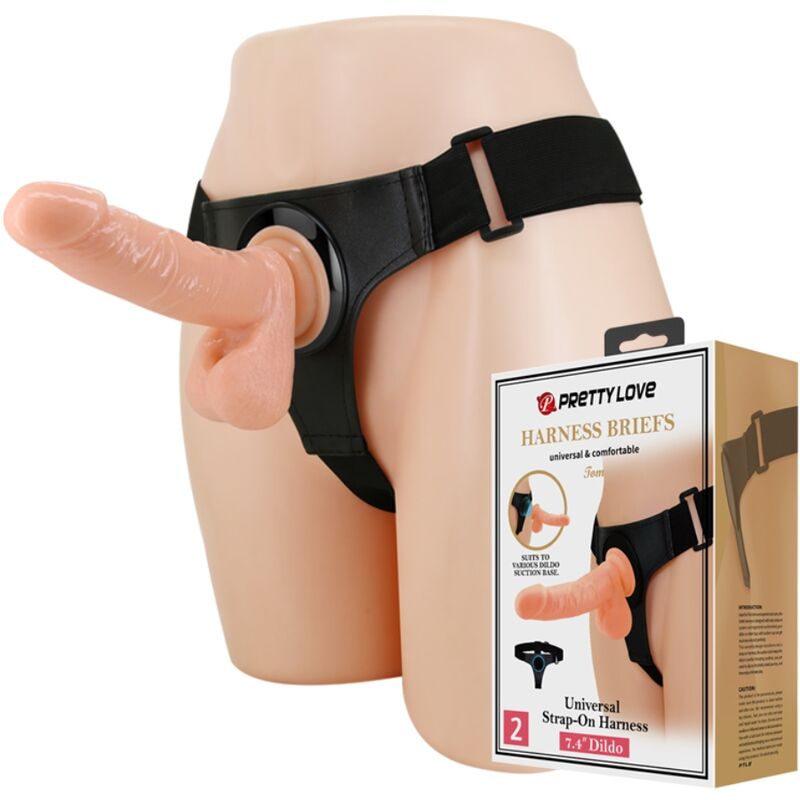 Harness Slip Universal Harness mit Dildo Tom 20 cm Natur