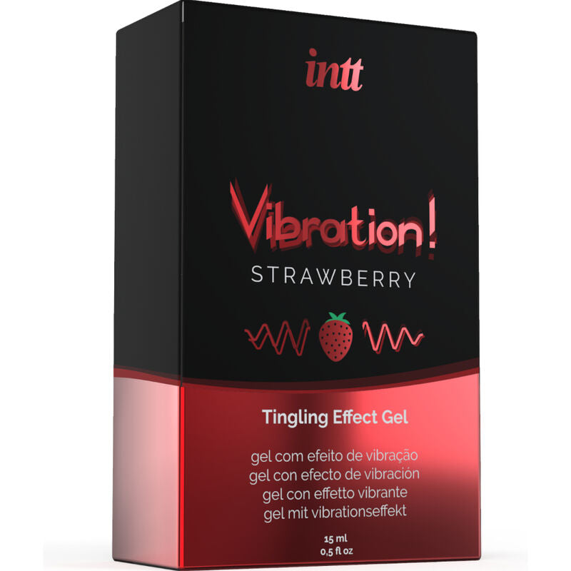 INTT – Leistungsstarkes, vibrierendes Flüssiggel zur Stimulation des Intimbereichs, Erdbeere, 15 ml