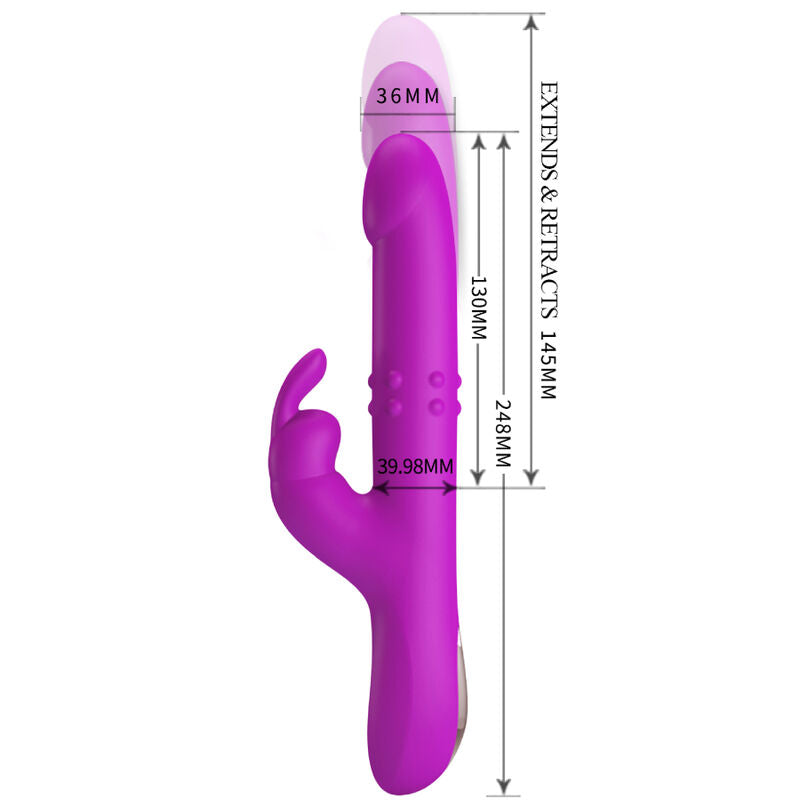 Vibromasseur Rabbit Reese Rotation Poussée Multi-Vitesses - Pretty Love