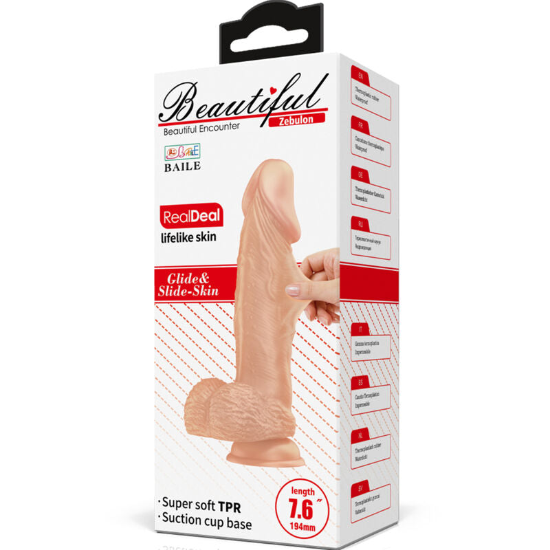 Schöne Begegnung Zebulon flexibler realistischer Dildo 19,4 cm natürlich