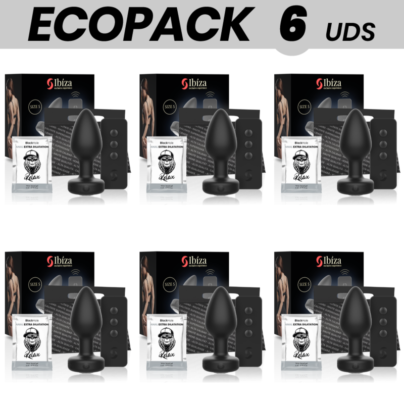 ECOPACK 6 STÜCK - IBIZA ANALVIBRATOR MIT FERNBEDIENUNG, GRÖSSE S