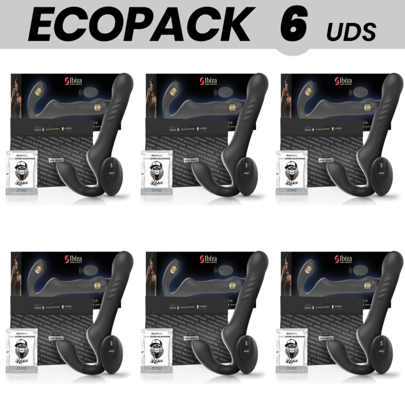 ECOPACK 6 UNITÉS - IBIZA VIBRATEUR SANS SANGLE TÉLÉCOMMANDE UP & DOWN