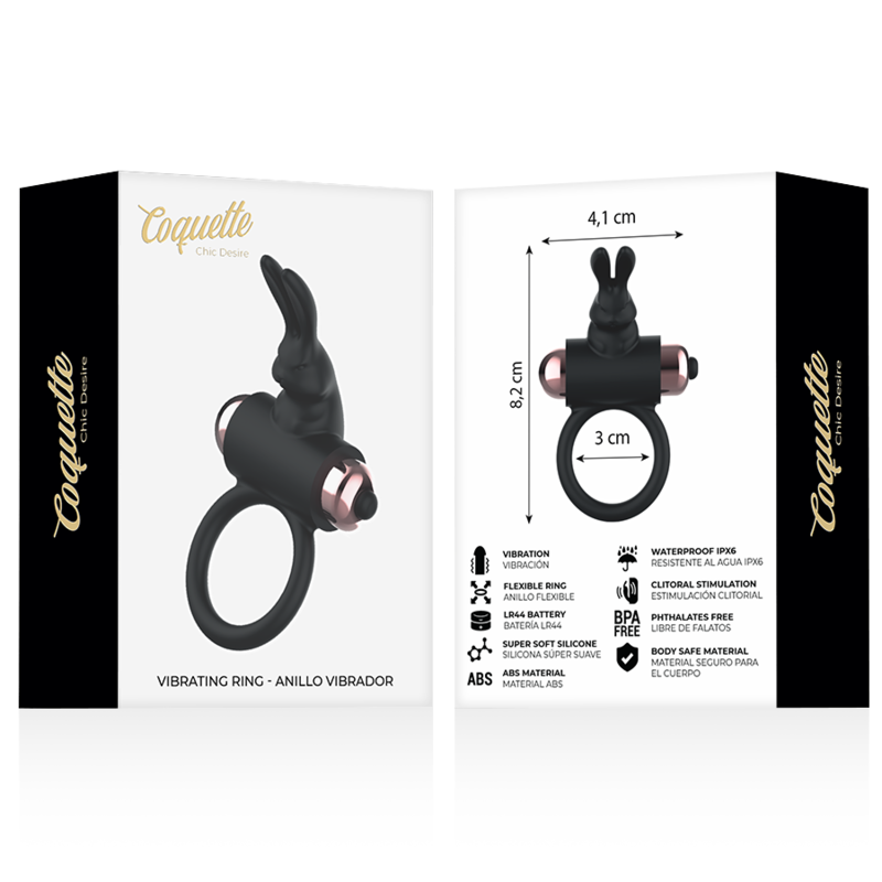 Cockring mit schwarz/goldenem Vibrator