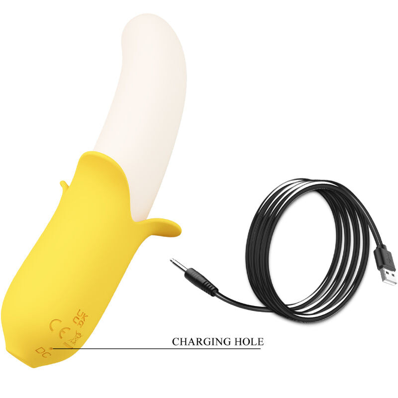 Banana Geek Super Power 7 Vibrationen auf und ab, schwarzes Silikon