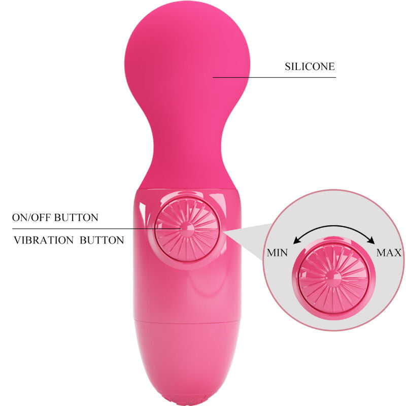Mini Wand Masseur Personnel Silicone Multivitesse - Pretty Love