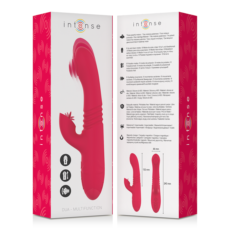 Wiederaufladbarer Multifunktions-Up &amp; Down-Vibrator Dua mit roter Zunge