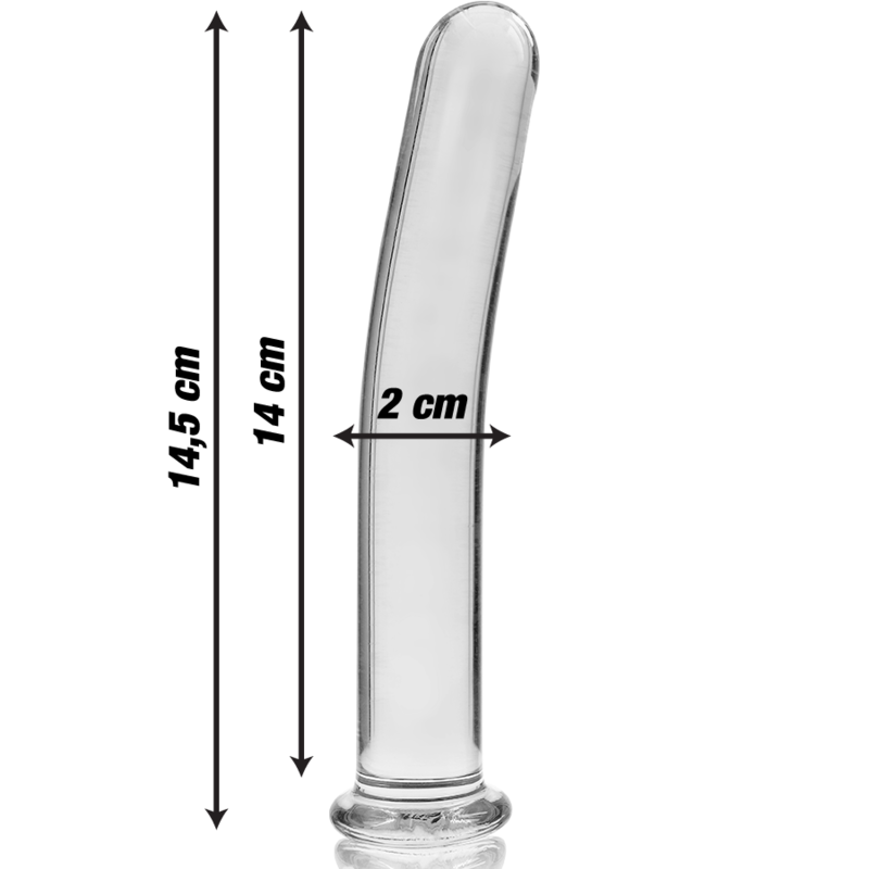 NEBULA-SERIE VON IBIZA – MODELL 8 DILDO AUS KLAREM BOROSILIKATGLAS, 14,5 CM O 2 CM