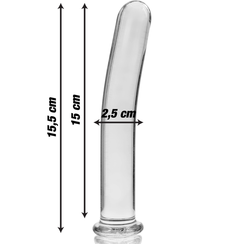 NEBULA-SERIE VON IBIZA – MODELL 9, DILDO AUS KLAREM BOROSILIKATGLAS, 15,5 CM O 2,5 CM