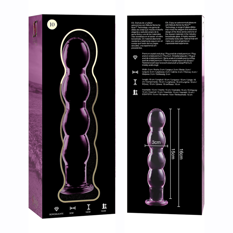 Gode en Verre Borosilicate Modèle 10 Texturé 16,5 cm - Nebula Series By Ibiza