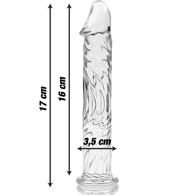 NEBULA-SERIE VON IBIZA – MODELL 12, KLARER BOROSILIKATGLAS-DILDO, 17 CM O – 3,5 CM