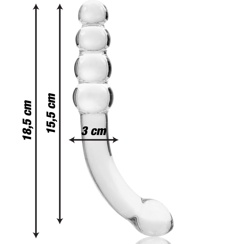 NEBULA-SERIE VON IBIZA – MODELL 14 DILDO AUS KLAREM BOROSILIKATGLAS, 18,5 CM O- 3 CM
