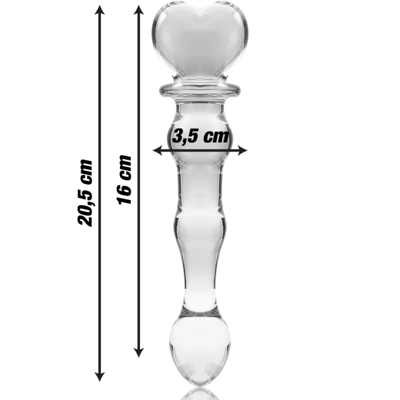 NEBULA-SERIE VON IBIZA – MODELL 21 DILDO AUS KLAREM BOROSILIKATGLAS, 20,5 CM O 3,5 CM