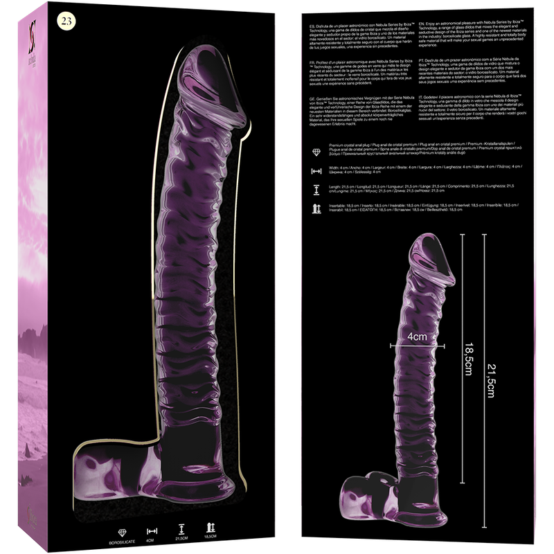 Gode en Verre Borosilicate Modèle 23 Thermosensible 21,5 cm - Nebula Series By Ibiza