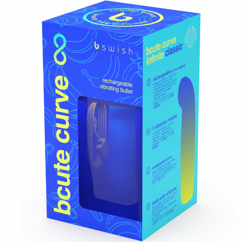 B SWISH - WIEDERAUFLADBARER BLAUER SILIKONVIBRATOR BCUTE CURVE INFINITE CLASSIC LIMITED EDITION