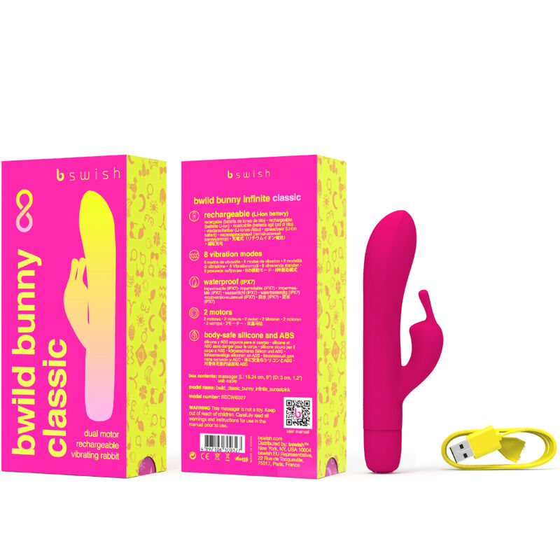 Klassischer wiederaufladbarer Vibrator Bwild Bunny Infinite Silikon Pink