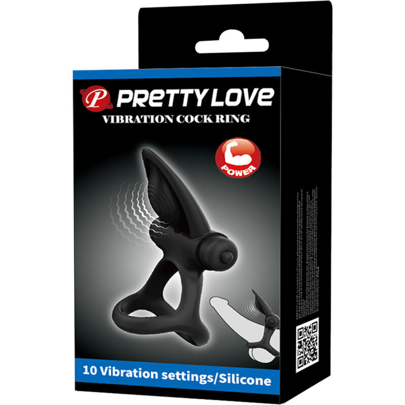 PRETTY LOVE - VIBRATIONSRING MIT 10 VIBRATIONEN, SCHWARZES SILIKON