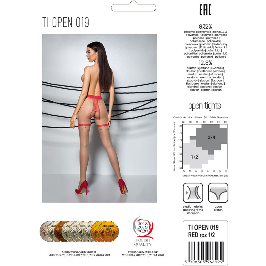 PASSION - TIOPEN 019 SCHWARZE STRUMPFHOSE 1/2 20 DEN