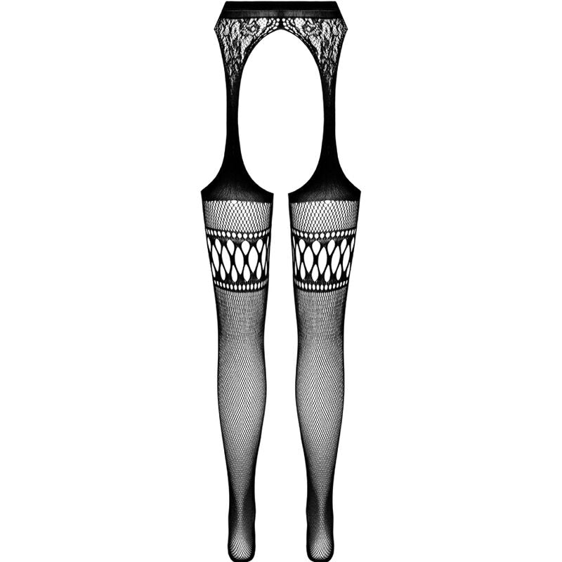 PASSION - SCHWARZE STRUMPFHOSE MIT STRUMPFHALTER S026 EINHEITSGRÖSSE