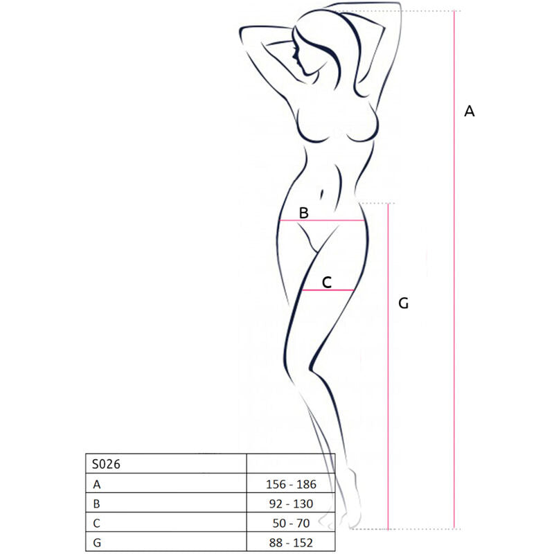 PASSION - SCHWARZE STRUMPFHOSE MIT STRUMPFHALTER S026 EINHEITSGRÖSSE
