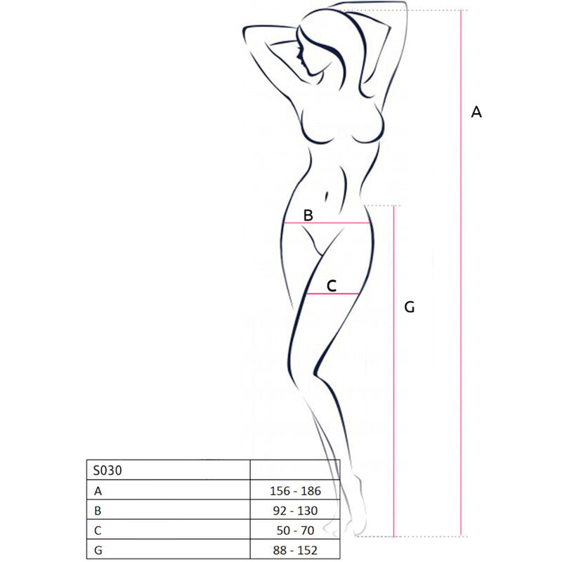 PASSION - S030 Strumpfhose mit schwarzem Strumpfband, Einheitsgröße