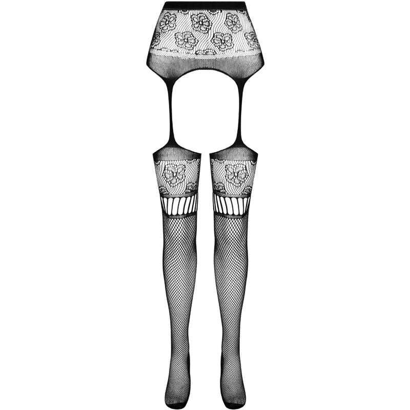PASSION - S030 Strumpfhose mit schwarzem Strumpfband, Einheitsgröße