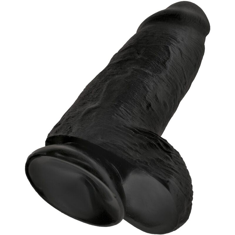 KING COCK - REALISTISCHER, DICKER PENIS 23 CM SCHWARZ