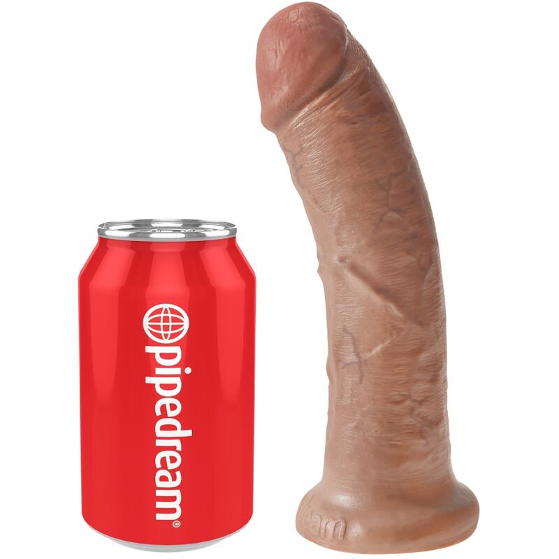 Gode Réaliste Veiné Base Ventouse Marron - King Cock