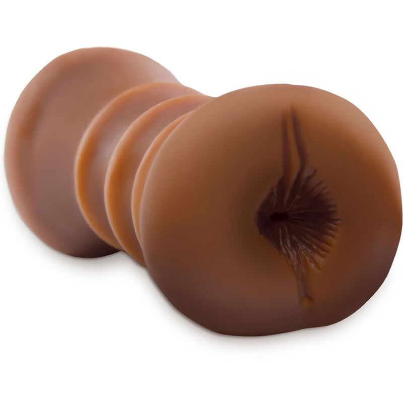 Realistischer Masturbator mit doppeltem Eingang Vagina &amp; Anus braun