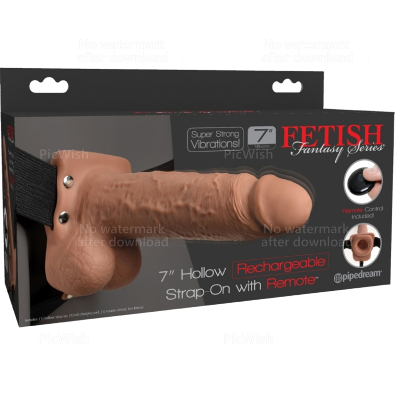 FETISCH-FANTASIE-SERIE – VERSTELLBARER REALISTISCHER PENIS-GURT MIT NACHLADBAREN HODEN UND VIBRATOR 17,8 CM