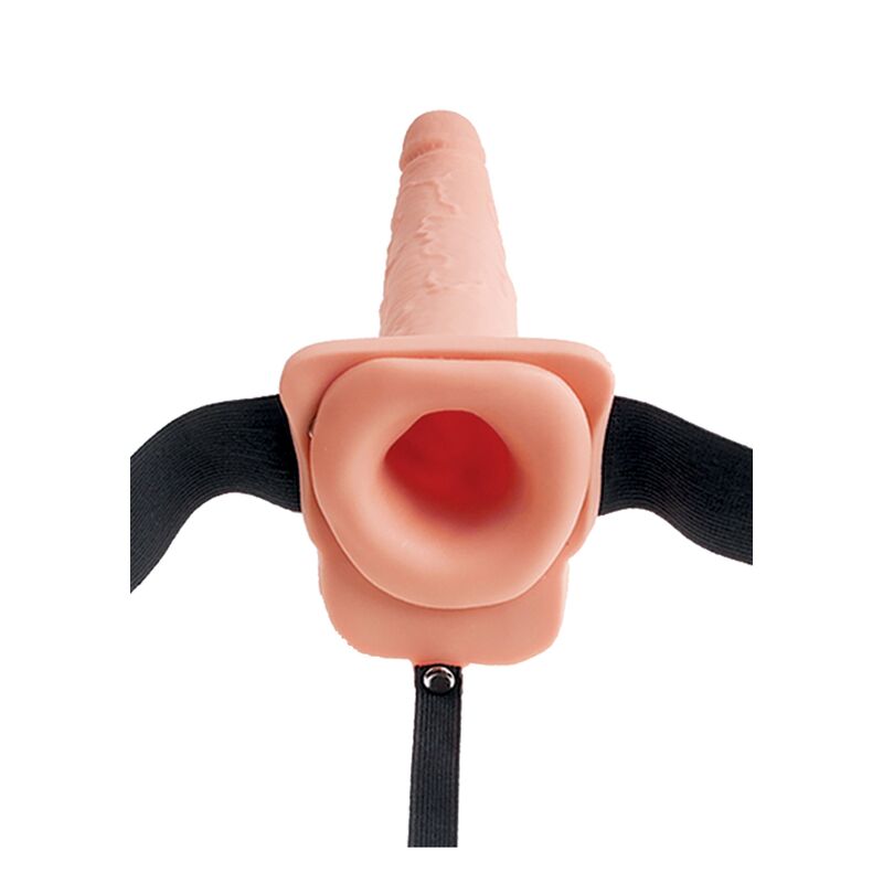 FETISCH-FANTASIE-SERIE – VERSTELLBARER, REALISTISCHER PENIS-GURT MIT EJAKULATIONS-HODEN (19 CM)