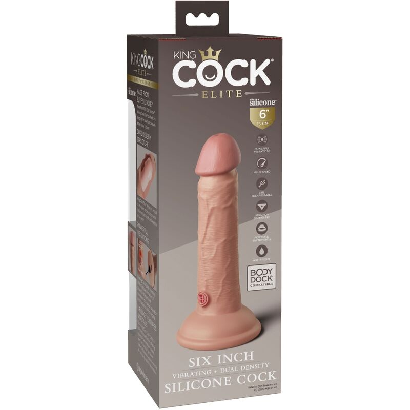Elite Realistischer Dildo mit Vibration und Silikon 15,2 cm