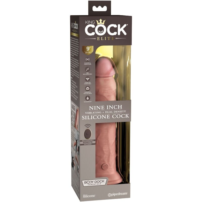 KING COCK – ELITE REALISTISCHER VIBRATOR-DILDO &amp; 23 CM SILIKON-FERNBEDIENUNG